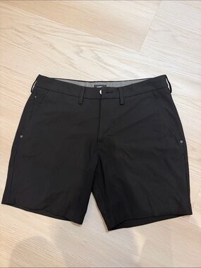 Express Men's Black Flat-Front Dress Shorts